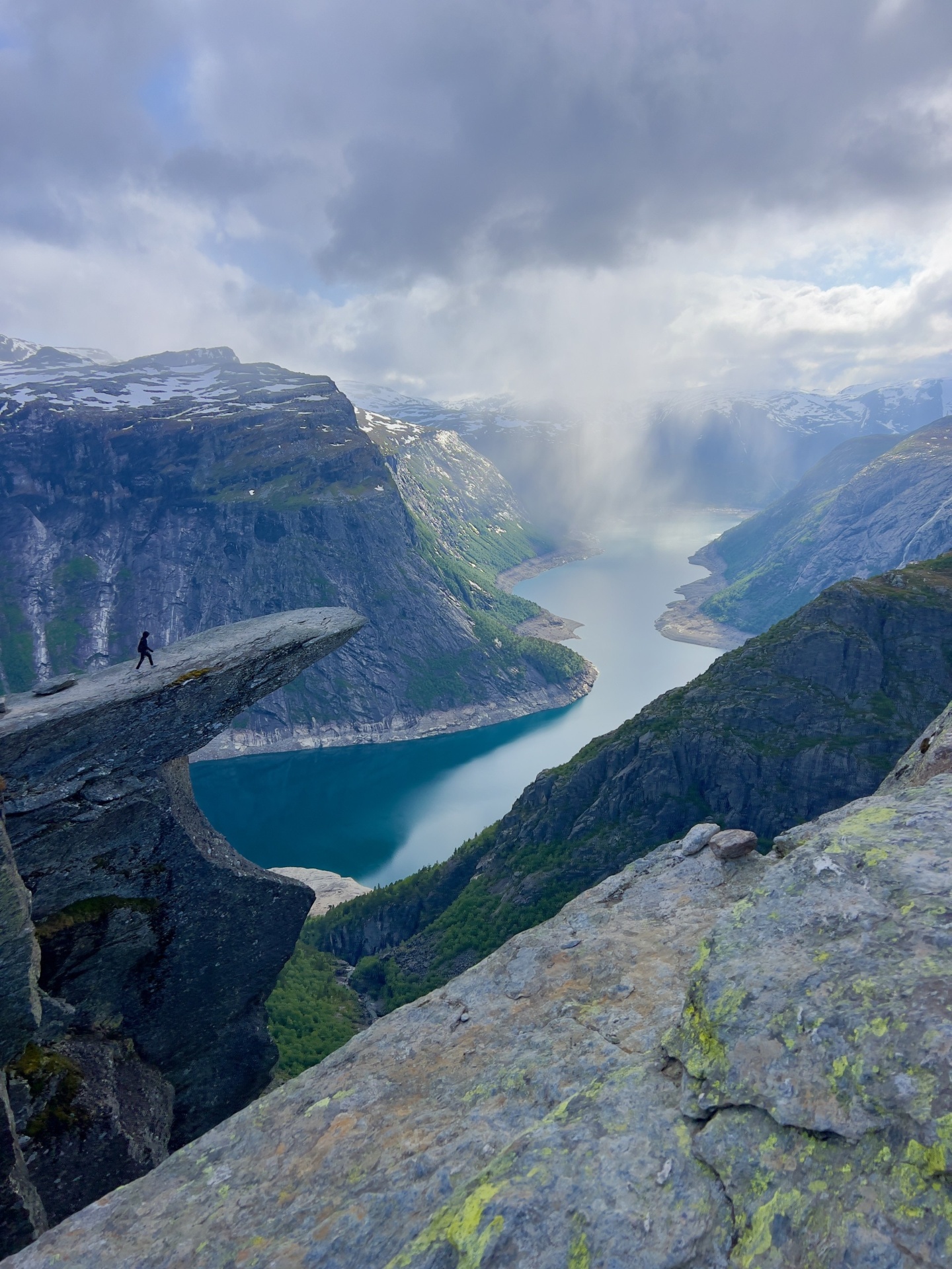 Trolltunga cliff overlooking fjord